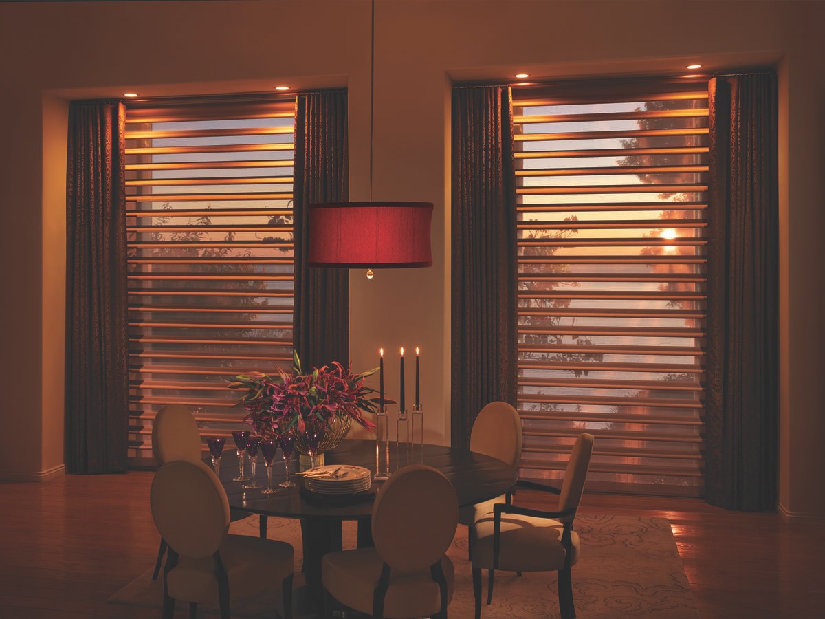 Adding Design Studio™ Window Treatments Near Fletcher, North Carolina (NC) including drapes and roman shades.