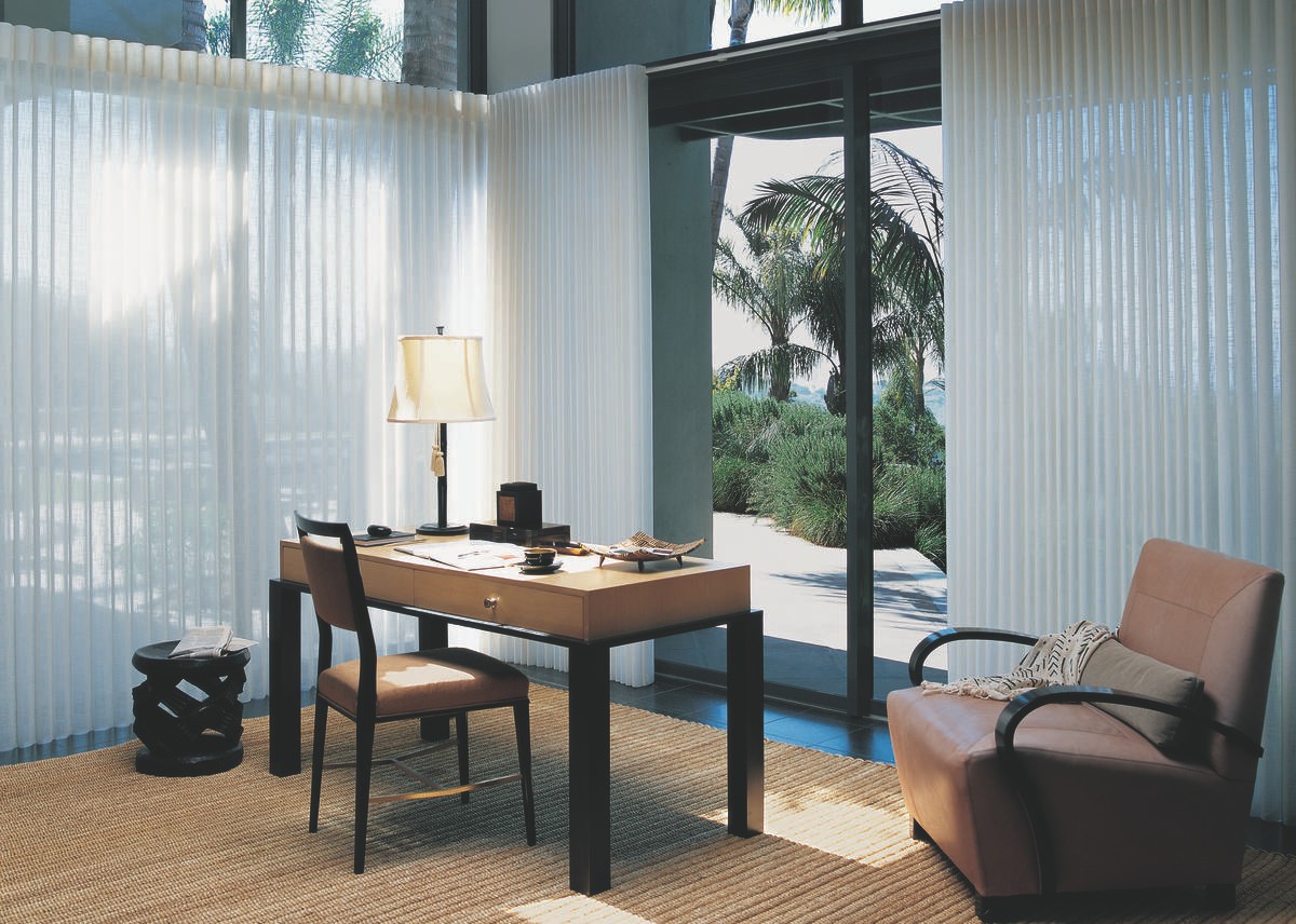 Window Treatments for Sunny Rooms Near Fletcher, North Carolina (NC) including Hunter Douglas shutters and shadings.