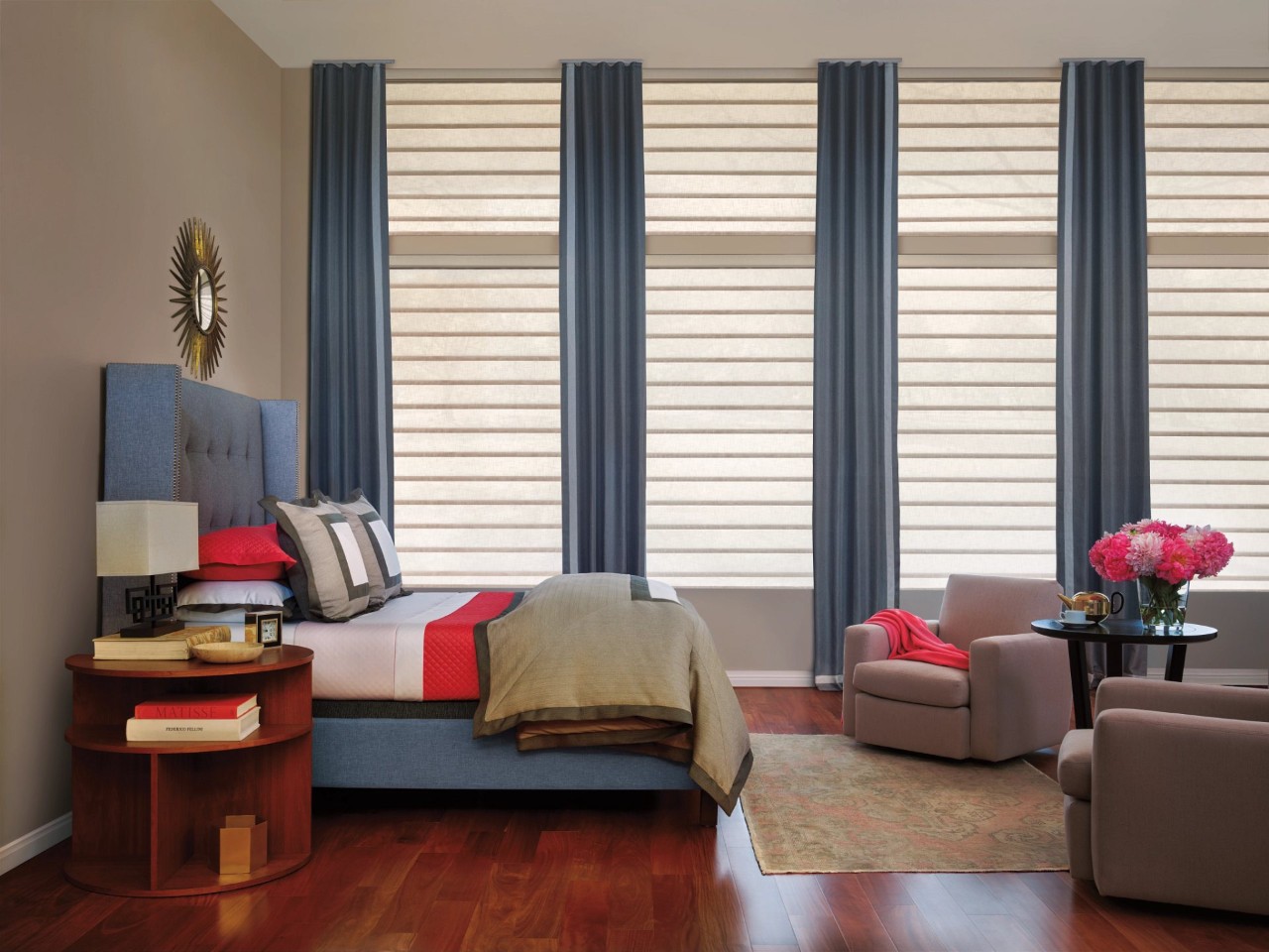 Vignette® Modern Roman Shades with crisp lines and beautiful colors near Fletcher, North Carolina (NC)