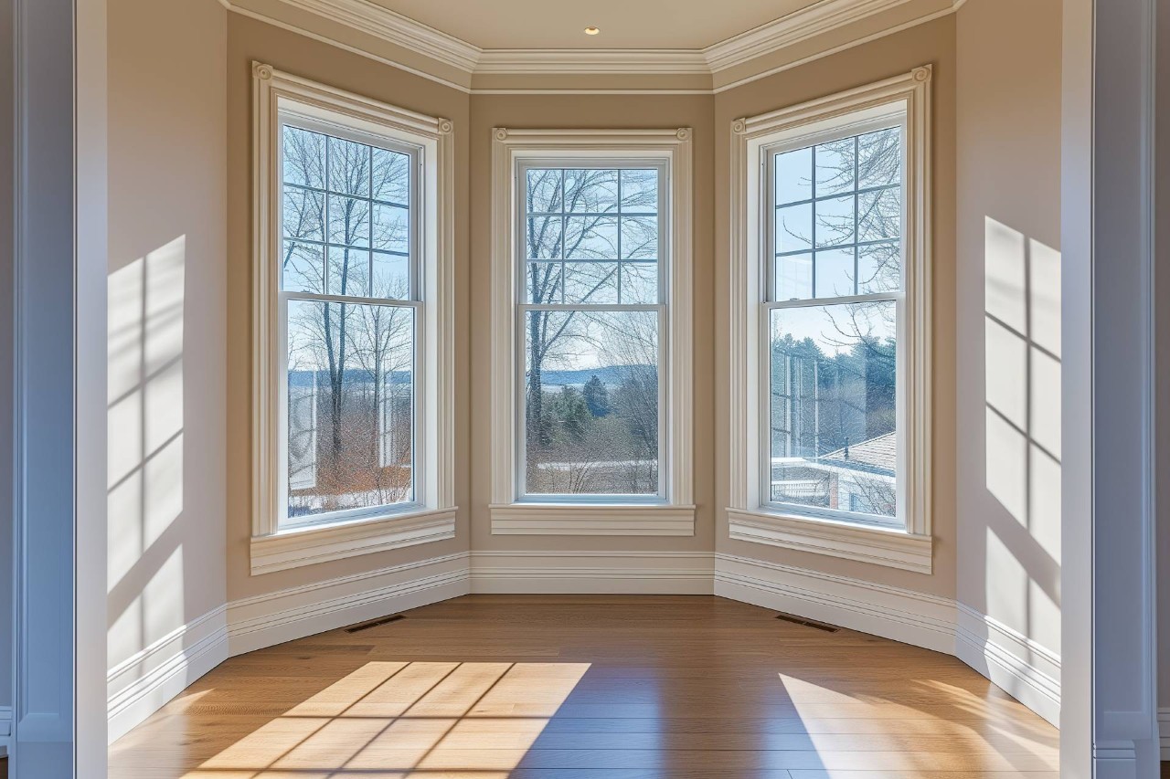 Bay windows in a home near Fletcher, NC